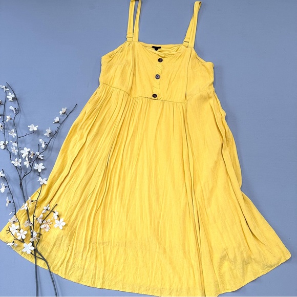 TORRID yellow crosshatched summer dress, 3X. - Picture 6 of 11